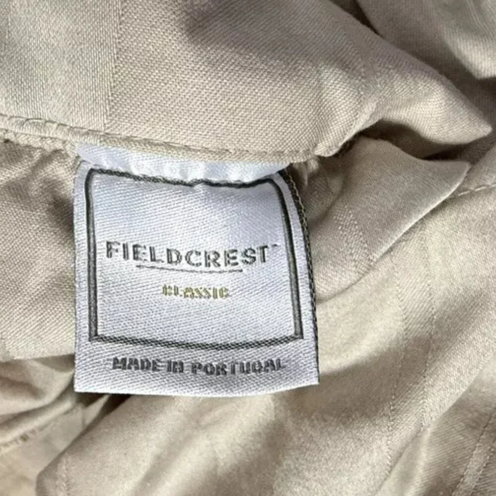 Fieldcrest Luxury Duvet Cover & Shams Full Queen Set 3Pc Pima Cotton Tan Bedding